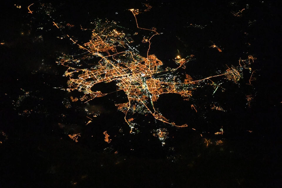 Так выглядит Челябинск с борта МКС. Фото: Сергей Рязанский.
