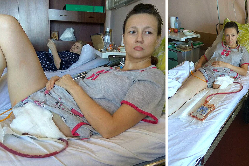 Наталья Володина на больничной койке.