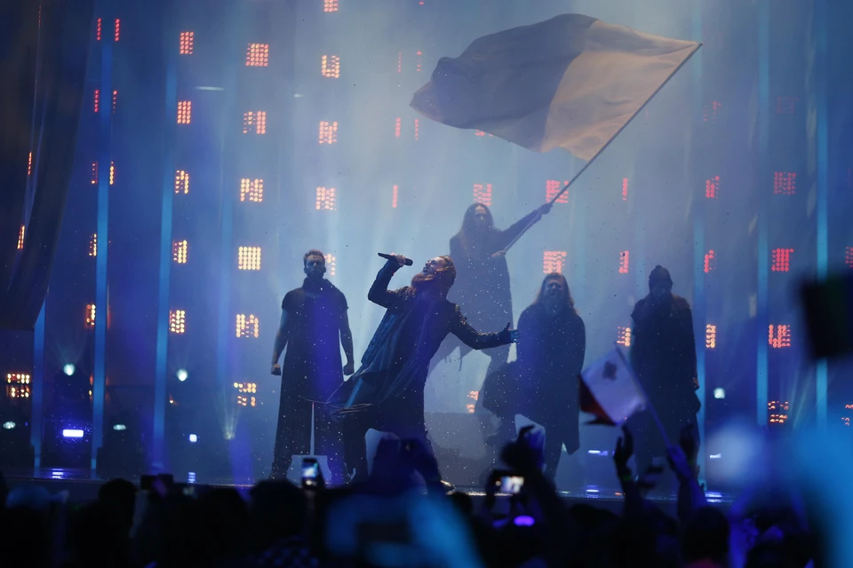 Датчане из группы «Расмуссен» на полуфинале Евровидения.