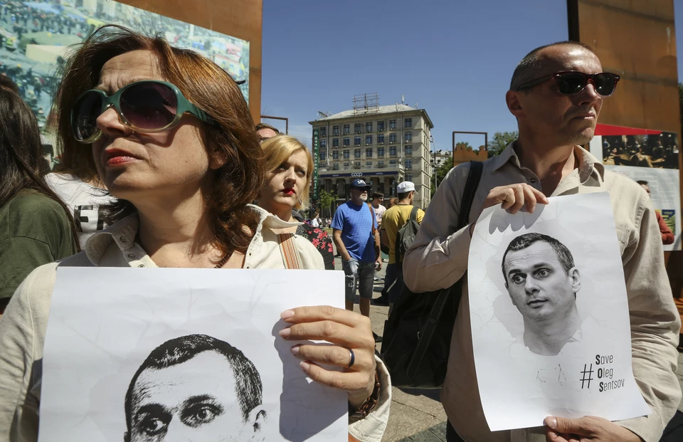 Пикет в поддержку Олега Сенцова в центре Киева.