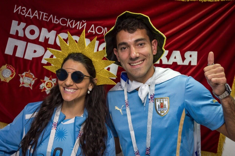Хуан и Элаиса Абрахаим, футбольные фанаты из Уругвая