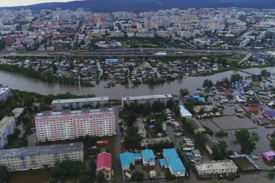 Затопленные районы Читы. Скриншот с видео. Соцсети.