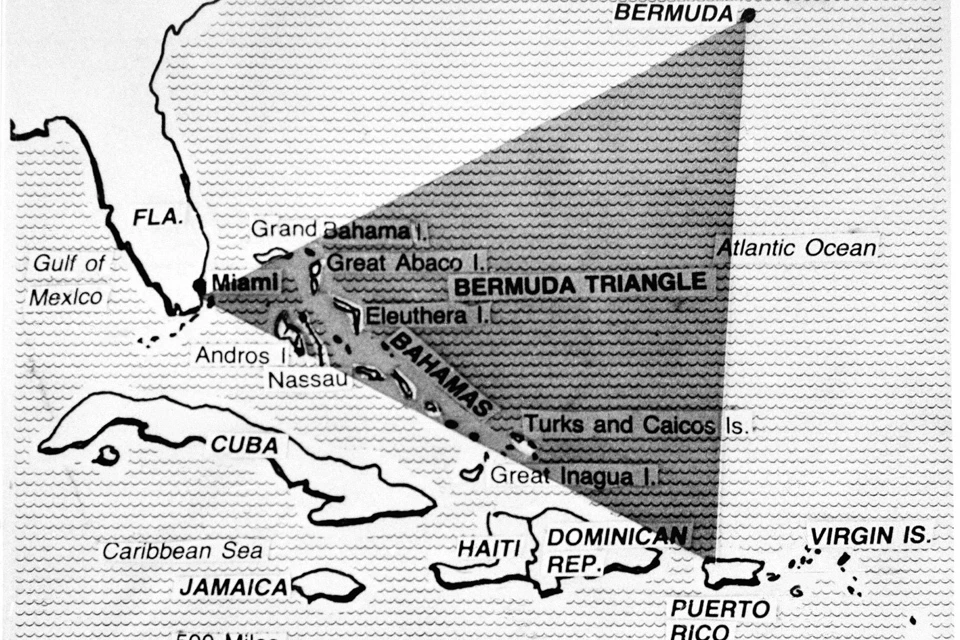 Cхематическое изображение Бермудского треугольника.