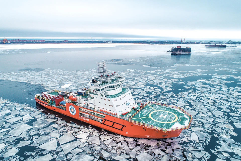 Ледокол «Андрей Вилькицкий» прибыл в Петербург Фото: ПАО «Газпром Нефть»