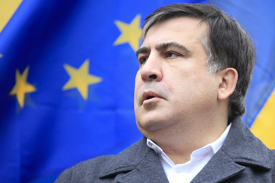 Михаил Саакашвили на митинге в Киеве, осень 2016 г.