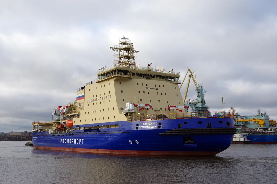 Ледокол "Виктор Черномырдин" ушел на испытания в Финский залив. Фото: "Адмиралтейские верфи"