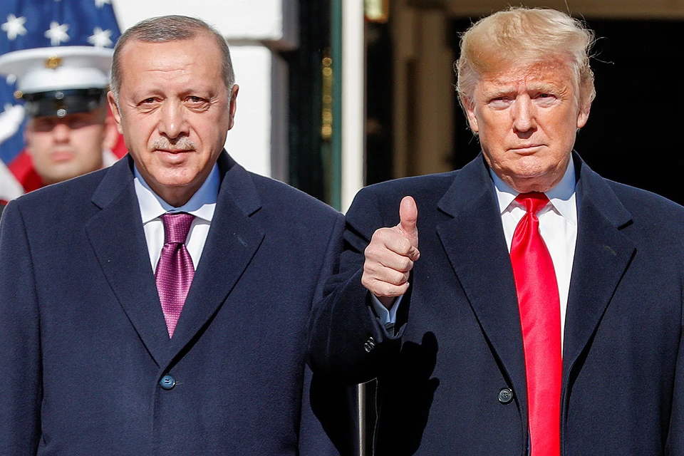 Президенты США и Турции перед началом переговоров в Вашингтоне.