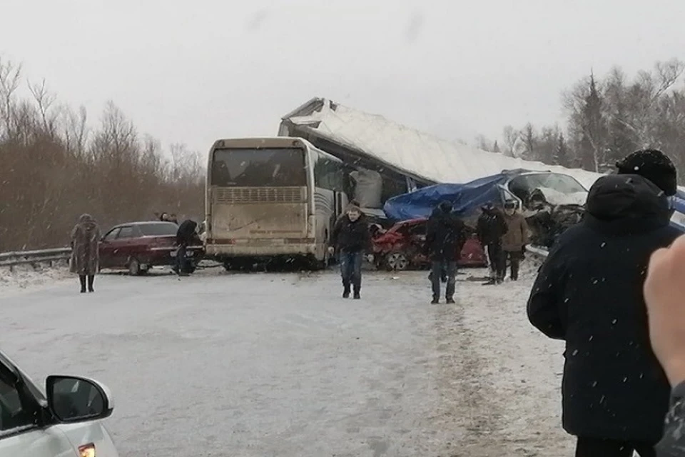 Авария под Краснокамском. Фото: Пермь сейчас.