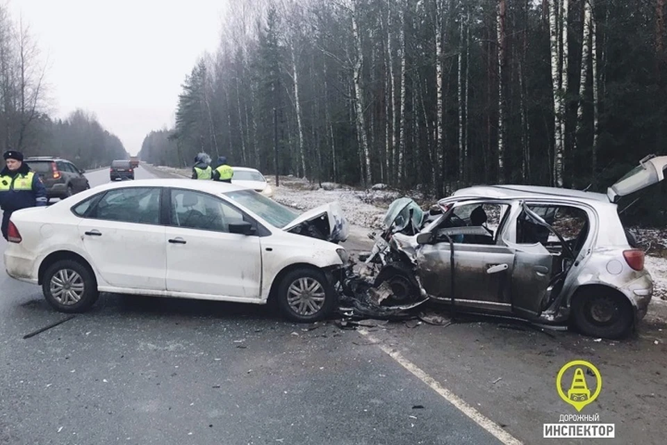 На трассе под Лугой в ДТП погиб водитель "Тойоты". Фото: vk.com/dorinspb