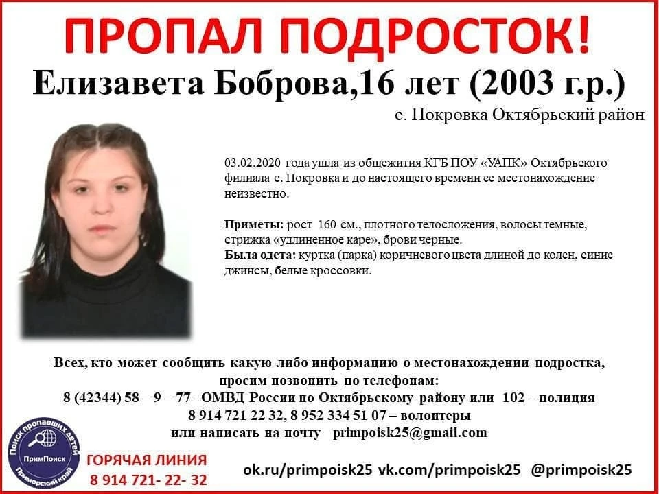 Присмотритесь внимательно к фотографии. Возможно, вы видели Елизавету или знаете, где она может находиться. Фото: Примпоиск.