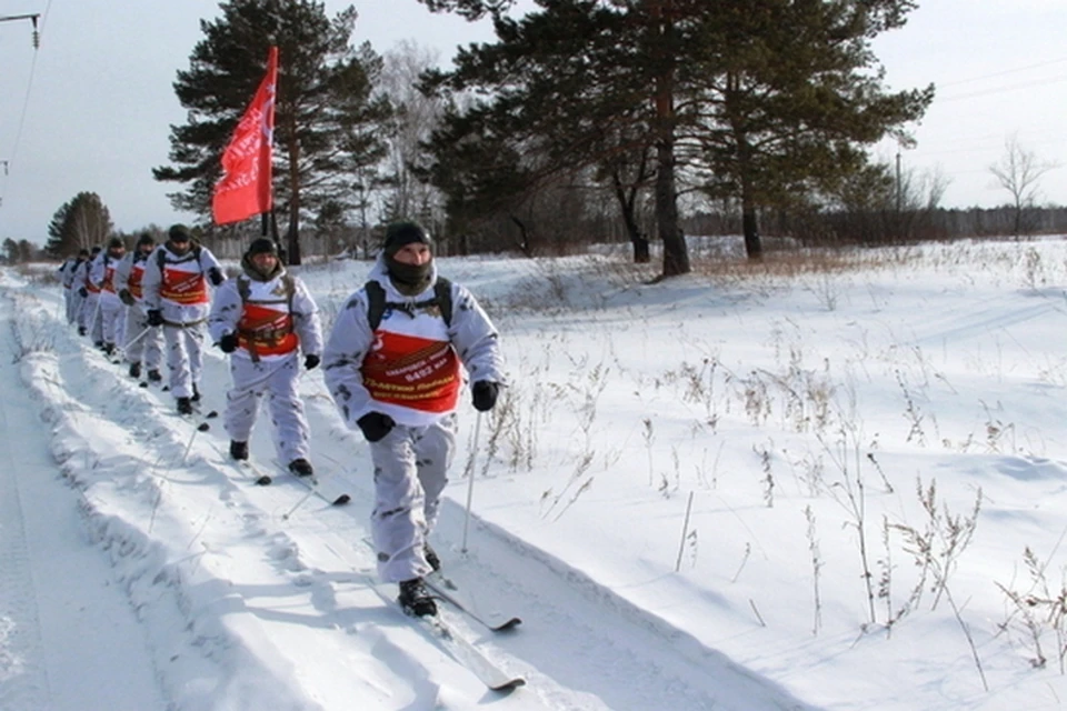 Военные участвующие в уникальном лыжном переходе Хабаровск – Москва преодолели первую тысячу километров