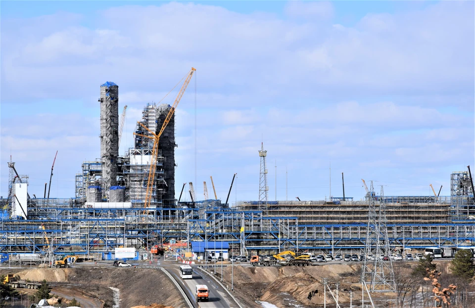 Возведение Амурского ГПЗ не останавливается. Фото: ООО «Газпром переработка Благовещенск»