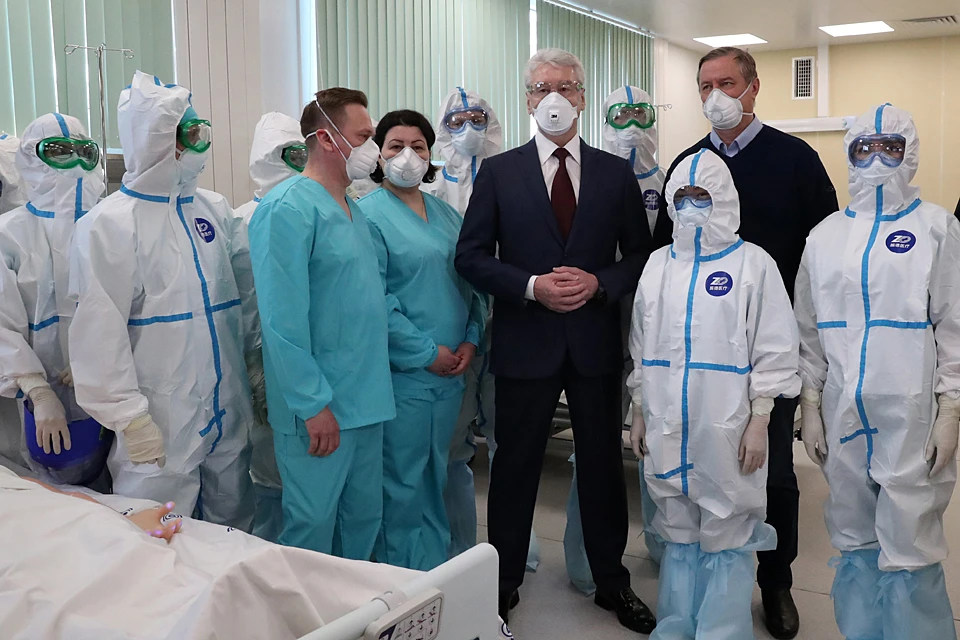17 апреля, мэр Москвы Сергей Собянин открыл новую больницу. Фото: Владимир Гердо/ТАСС