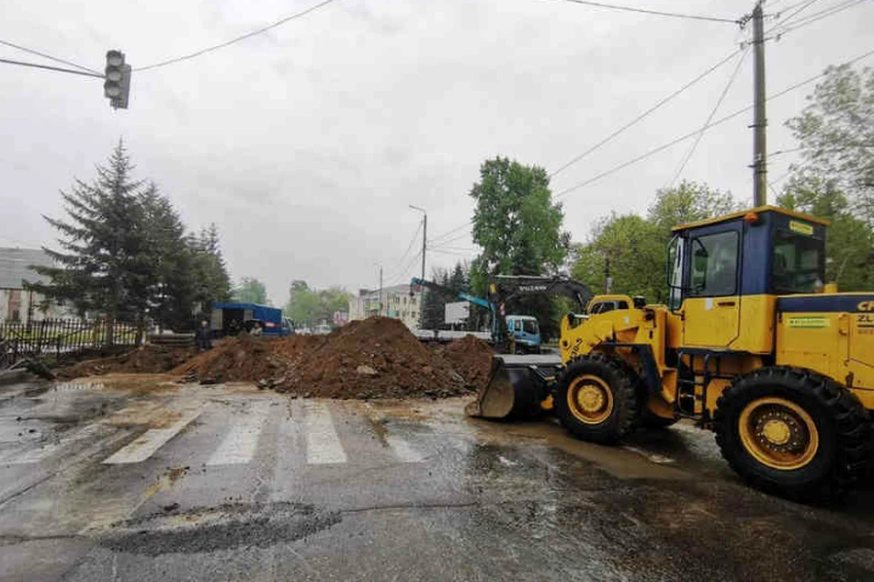 На улице Калинина в Биробиджане начался ремонт теплотрассы