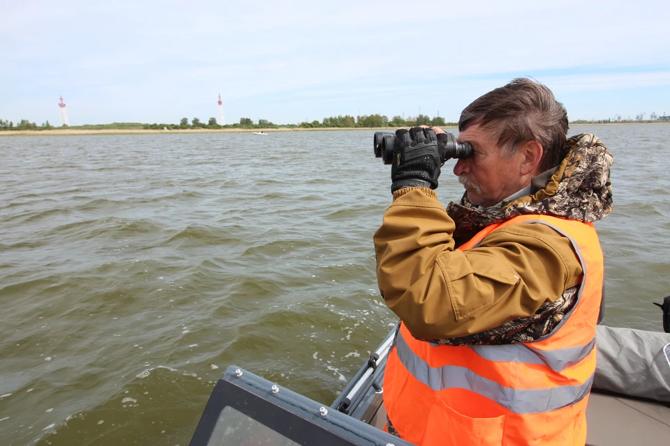 Сергей Прокофьев высматривает браконьерские лодки.