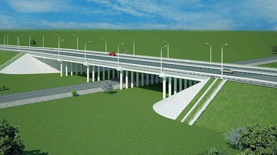 Общая длина участка автодороги вместе с путепроводом составит более 2 км.