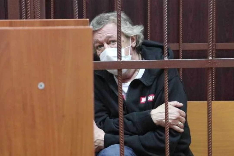 Михаила Ефремова задержали, но отпустили домой под подписку о невыезде. Фото: Пресс-служба Таганского суда/РИА Новости