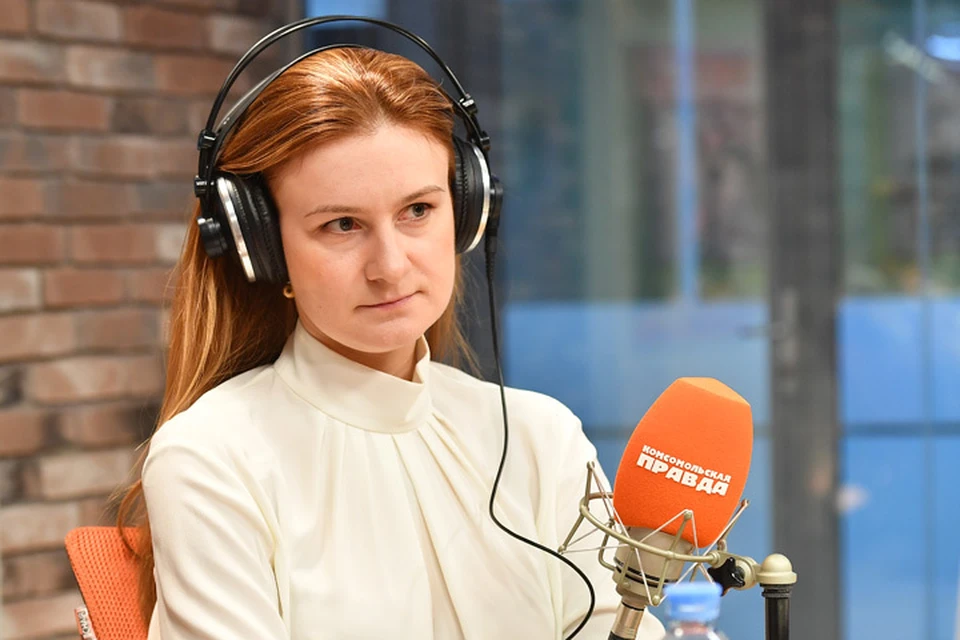 Мария Бутина вскоре после освобождения в студии Радио «Комсомольская правда».