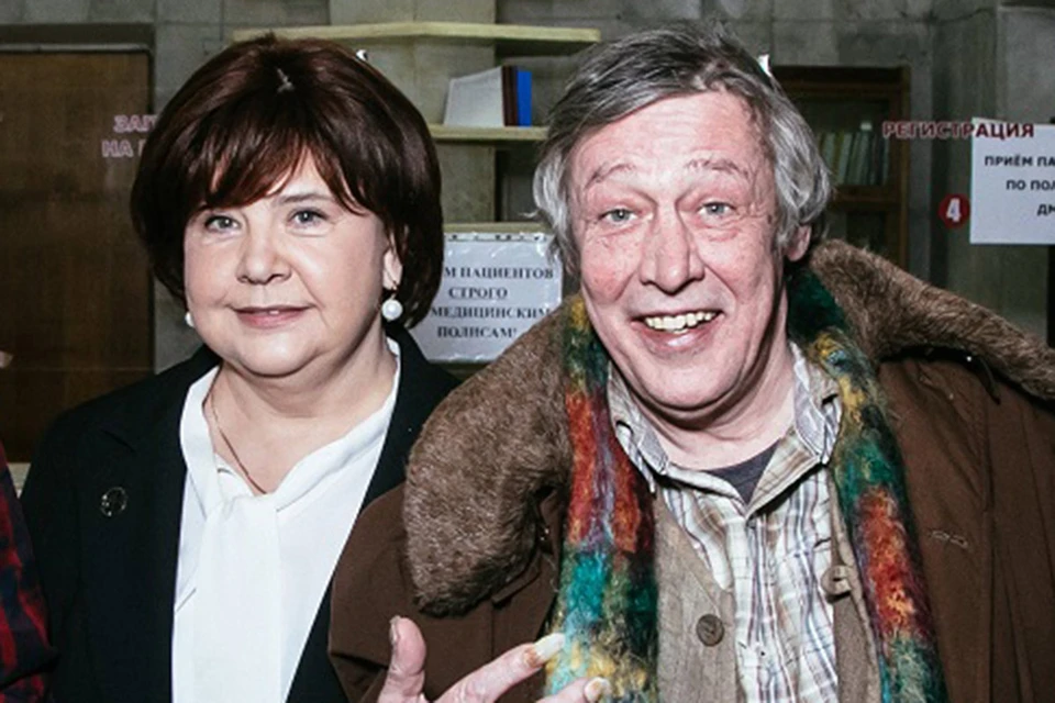 Татьяна Догилева и Михаил Ефремов на съемках сериала «Вампиры средней полосы».