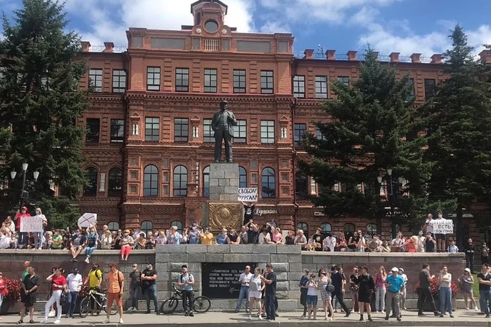 Владимир Ворсобин показал, как проходит митинг в Хабаровске в поддержку Сергея Фургала