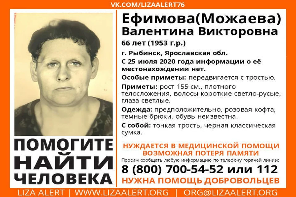 Женщина пропала 25 июля. ФОТО: группа "Поисковый отряд "Лиза Алерт" Ярославской области, ВКонтакте