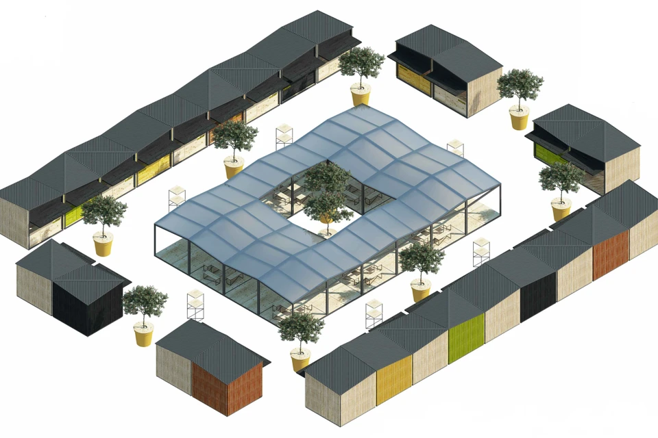 Кроме павильонов проектом предусмотрена терраса и озеленение. Фото: zakupki.gov.ru