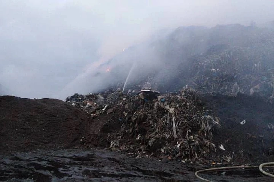Спасатели МЧС потушили пожар на мусороперерабатывающем заводе в Ленобласти. Фото: пресс-служба правительства Ленобласти