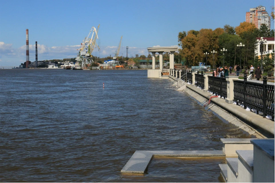 Уровень Амура у Хабаровска 22 сентября 2020 года: вода на отметке 622 сантиметра