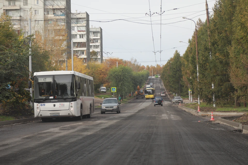 Ремонт дороги на улице Гусарова
