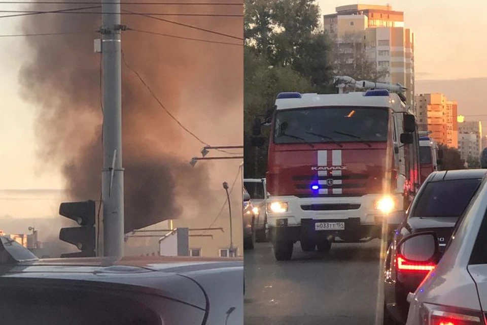 Очевидцы происходящего сообщают, что горит здание по адресу улица Журинского, 92. Фото: читатель КП-Новосибирск