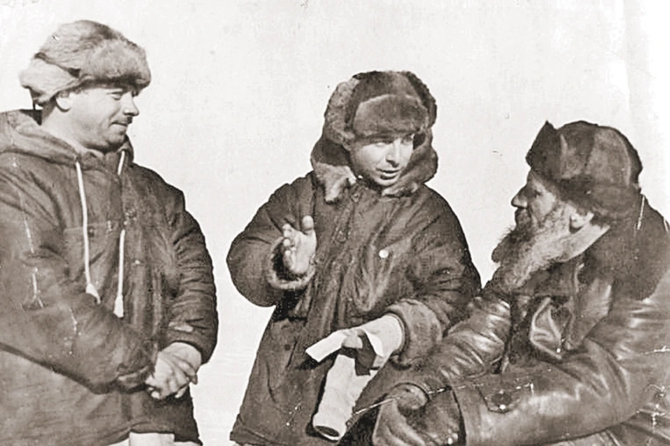 Знаменитые полярники (слева направо): Иван Папанин, Евгений Федоров и Отто Шмидт.