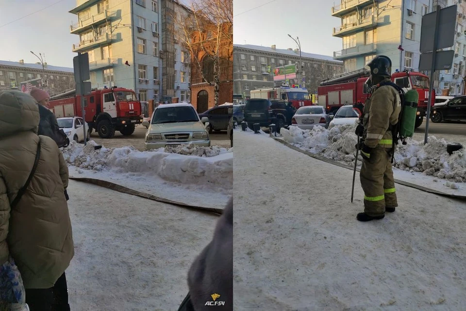 По подсчетам очевидцев, там собралось около 10 машин МЧС. Фото: "АСТ-54"