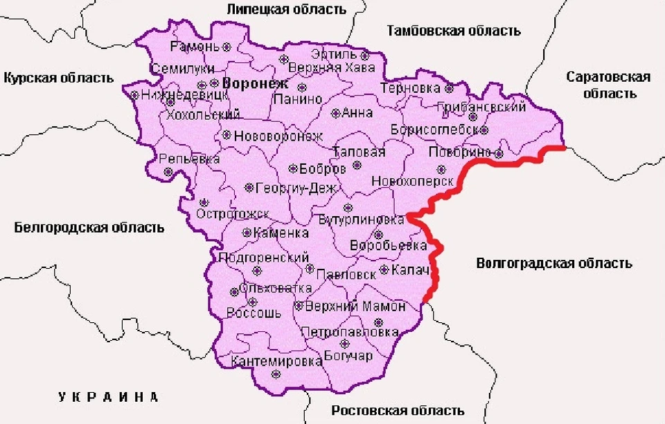 Карта воронежской области поворинского района воронежской области