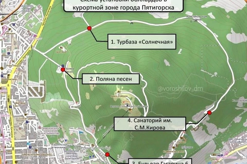 Канатная дорога пятигорск карта