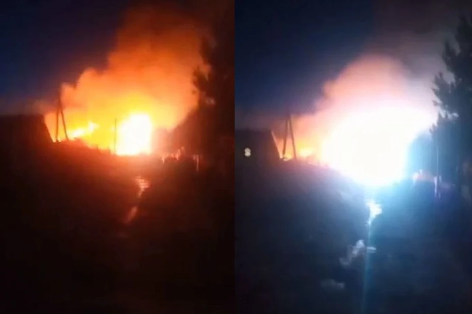 Еще один пожар случился в Новосибирской области вечером 20 апреля. Фото: Кадр из видео