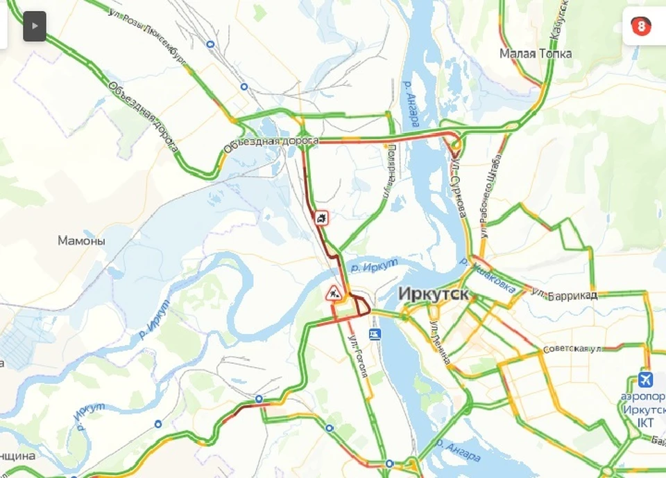 Карта пробок иркутск онлайн