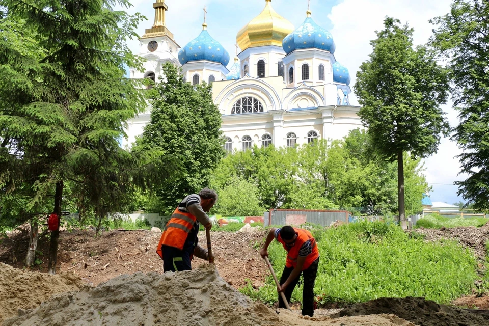 Парк «Сад-Городок» в Болхове на стадии реконструкции. Фото: https://vk.com/klychkov_andrey_official