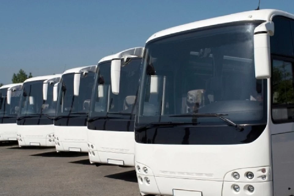 Жителей доставляют в Ростовскую область автобусами. Фото: Минтранс ДНР