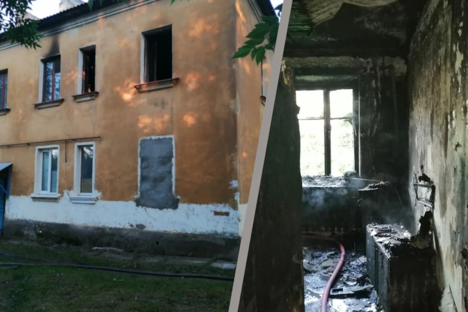 Одна из комнат в квартире на втором этаже полностью выгорела. Фото: Ржев сегодня, vk.com/rzhevtv