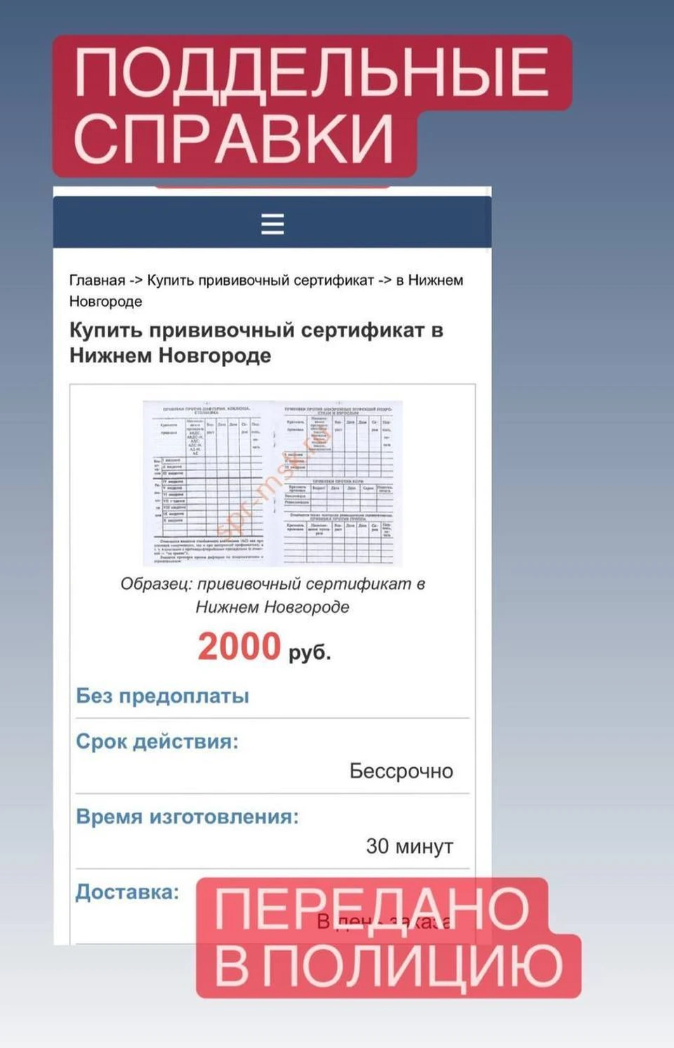 Искусственный интеллект выявит покупателей фальшивых справок о вакцинации в Нижегородской области Фото: Instagram @melikdavidmsk