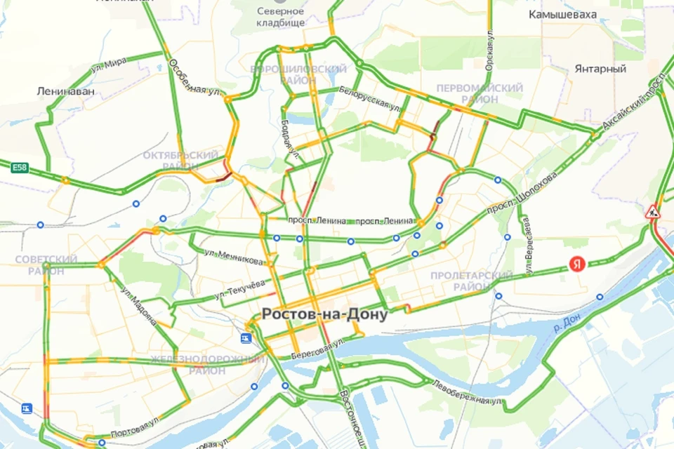 Утренние пробки в Ростове