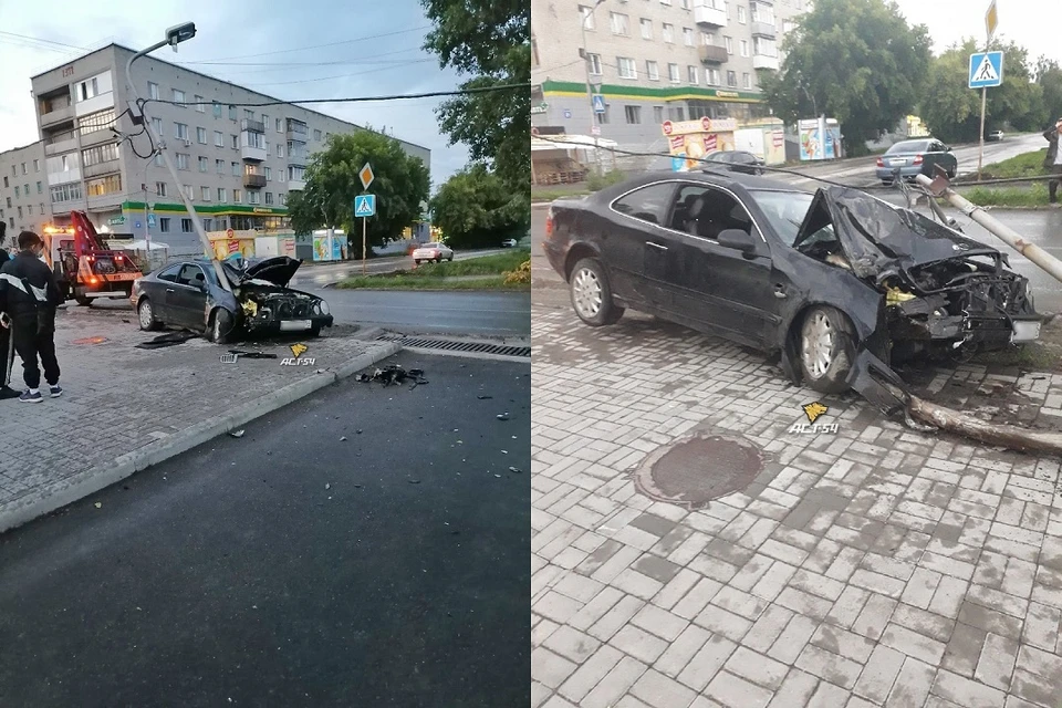 Кадры раскуроченного автомобиля появились в соцсети. Фото: "АСТ-54".