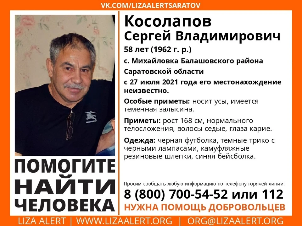 Ориентировку разместили в группе «Лиза Алерт»