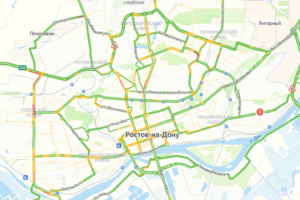 Утренние пробки в Ростове