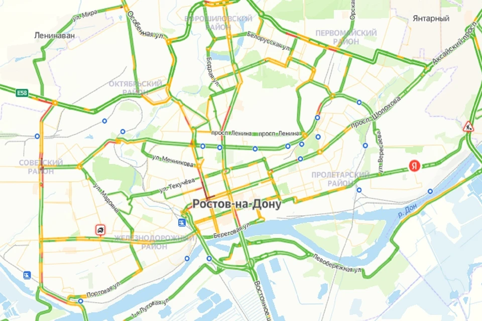 Утренние пробки в Ростове