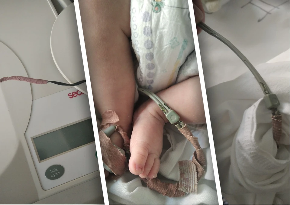 Женщине страшно, что оборудование с такими проводами используется для работы с новорожденными. Фото: Текслер, помоги! / Vk.com
