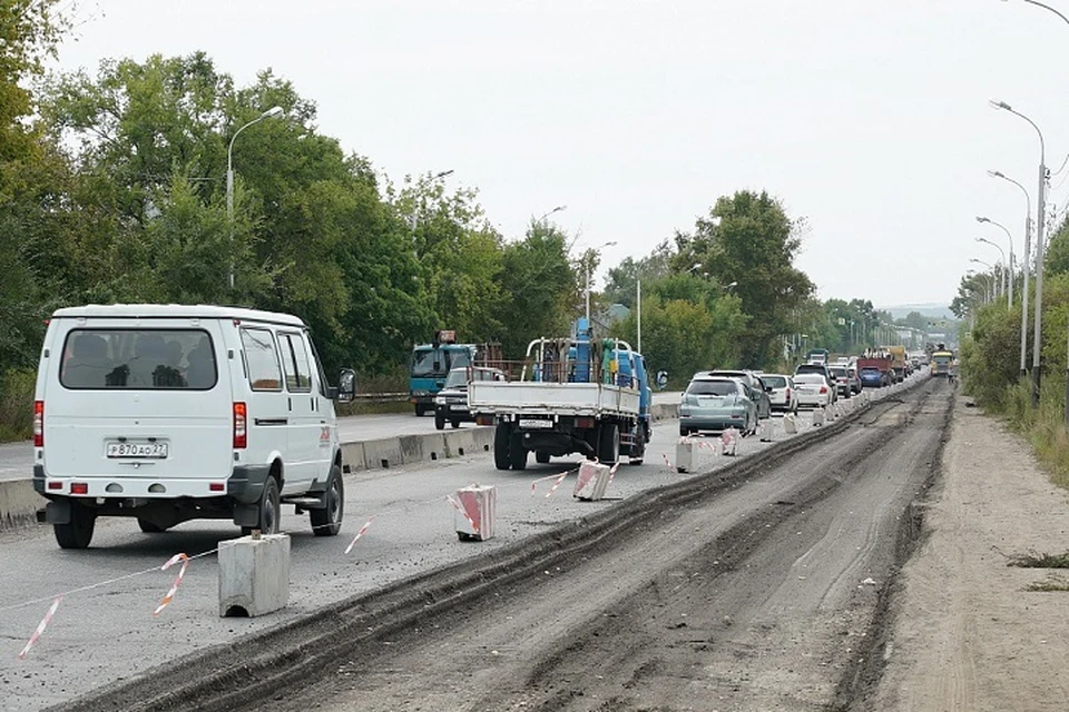 Пробки в Хабаровске не прекращаются из-за ремонта дорог
