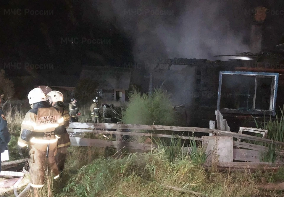 На пожаре в частном доме погибли три человека. Фото: МЧС по Пермскому краю.