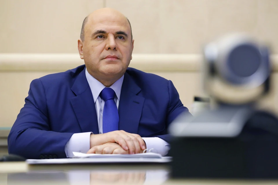 Премьер-министр РФ Михаил Мишустин во время заседания правительства РФ в режиме видеоконференции в Доме правительства РФ. Фото: Дмитрий Астахов/POOL/ТАСС