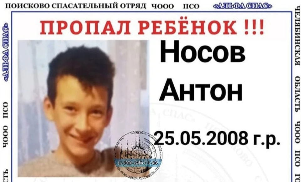 Если вы видели Антона, позвоните по телефону горячей линии 8-800-250-11-56 или 112. Фото: "Альфа Спас"